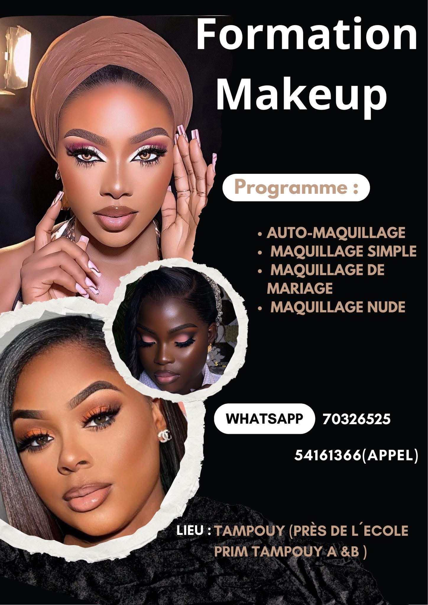 Creation graphique pour Affiche Formation en Makeup par Golden Design