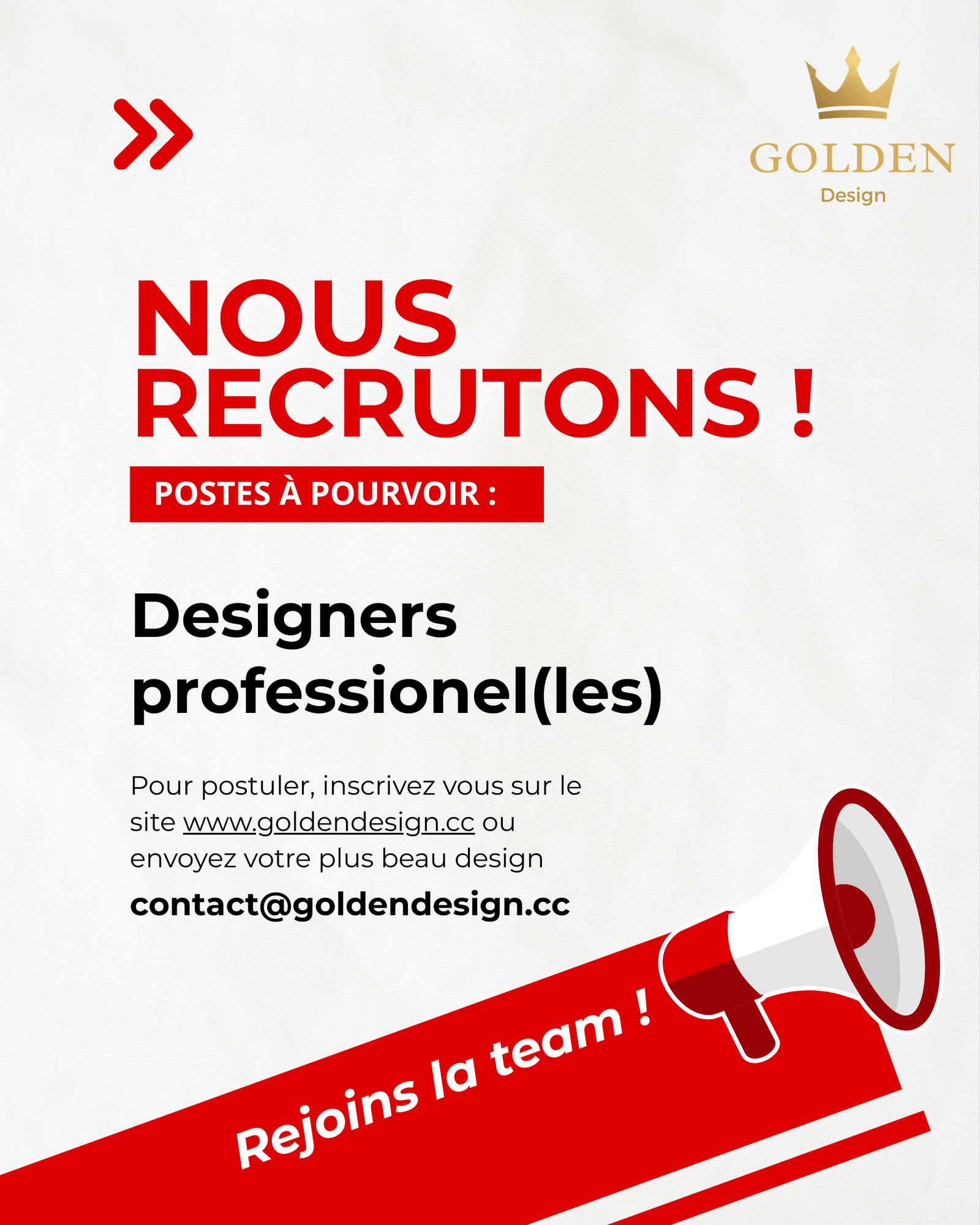Creation graphique pour Affiche recrutement par Golden Design
