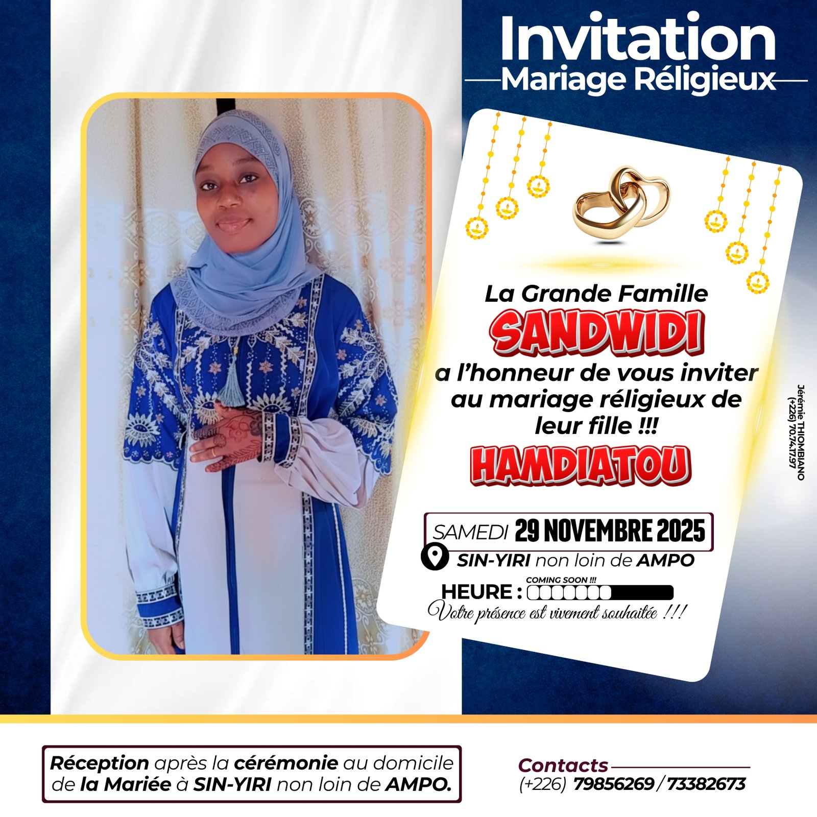 Creation graphique pour Affiche Mariage par Golden Design