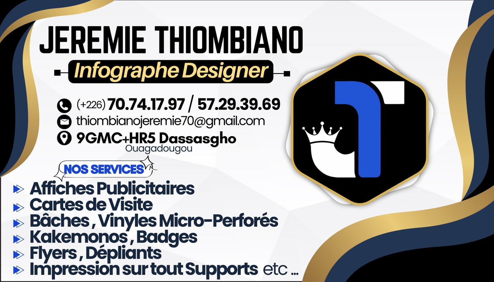 Creation graphique pour Cartes de Visite par Golden Design