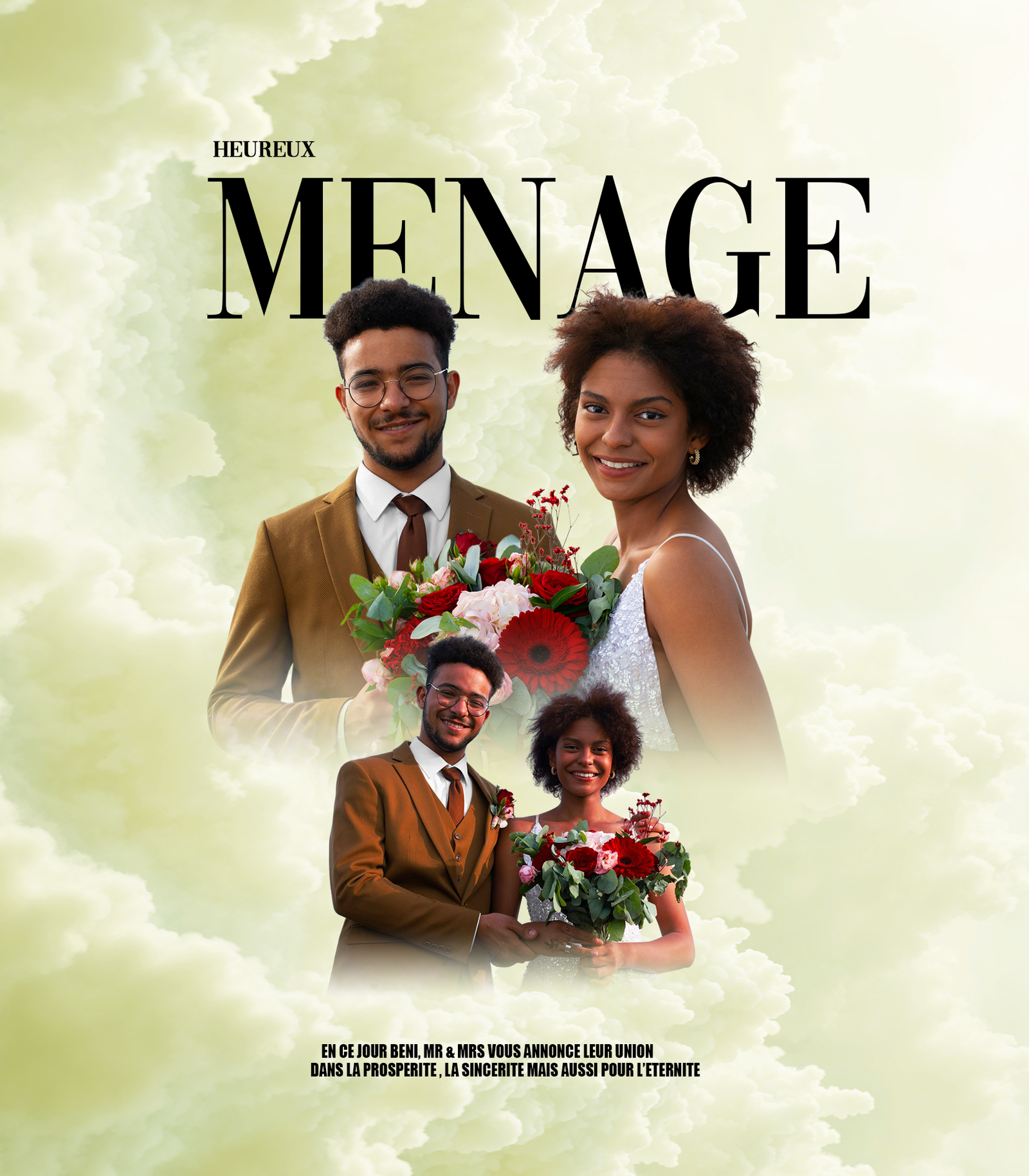 Creation graphique pour Affiche de mariage ( version 1) par Golden Design