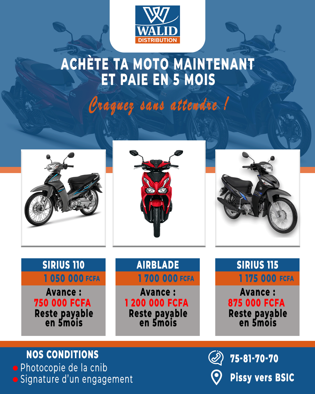 Creation graphique pour Flyer Tontine Moto par Golden Design