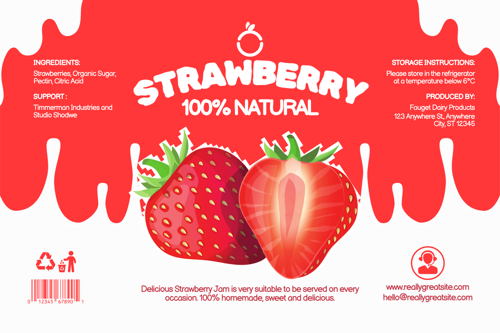 Creation graphique pour Étiquette de Produit : "Délice Fruité" par Golden Design