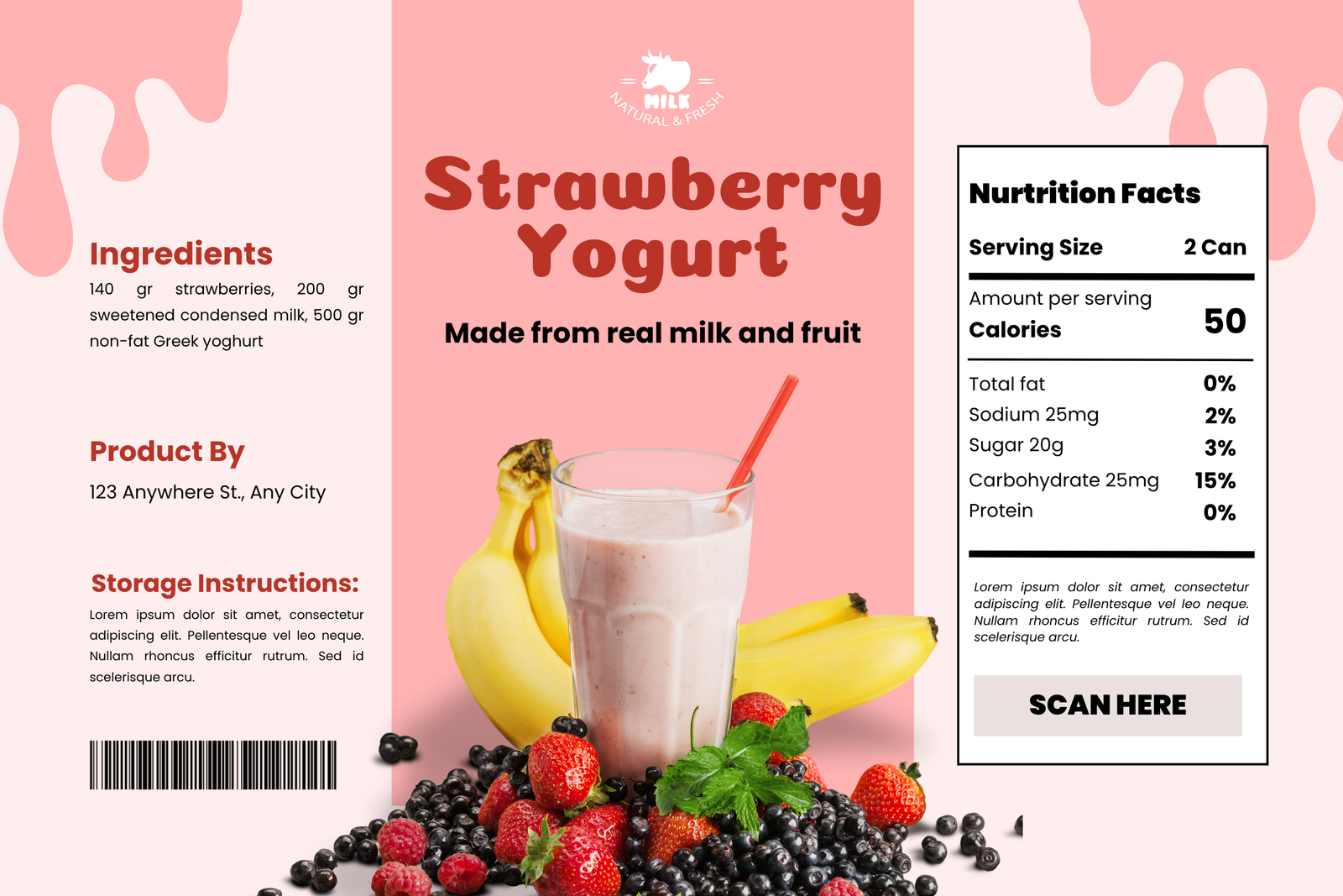 Creation graphique pour Étiquette de Produit : "Fraîcheur Gourmande" par Golden Design