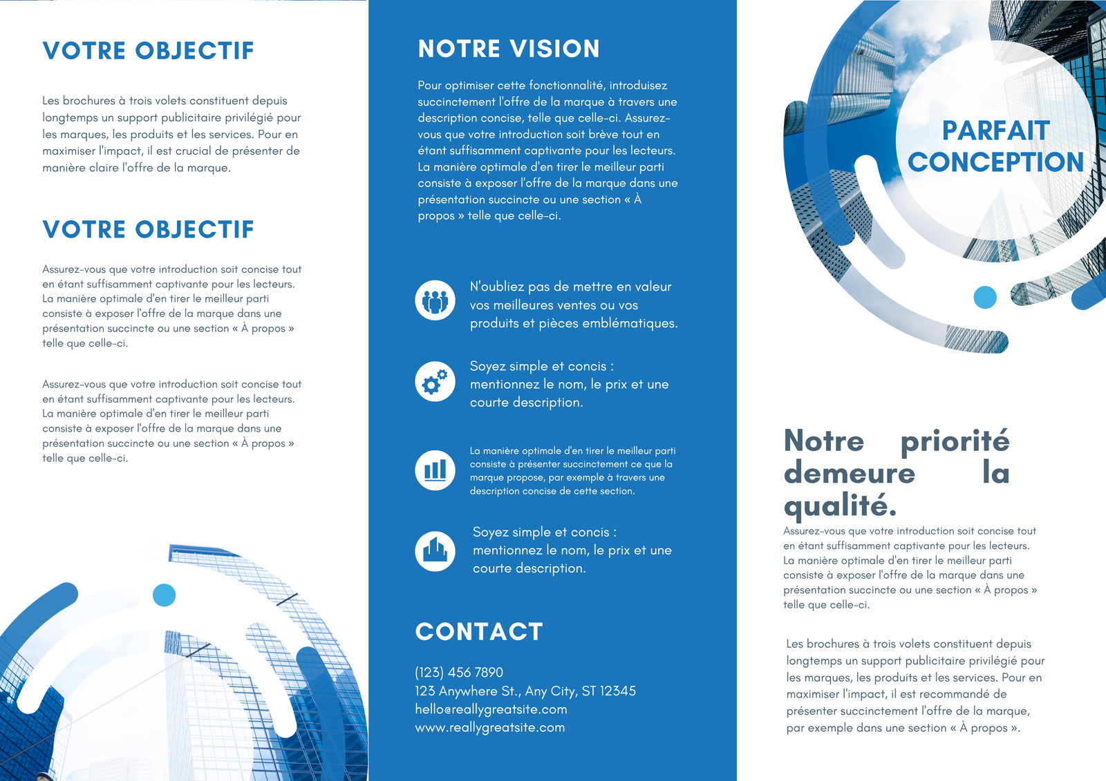 Creation de brochure pour Dépliant Business : "Horizon Azur" (Recto/Verso) par Golden Design