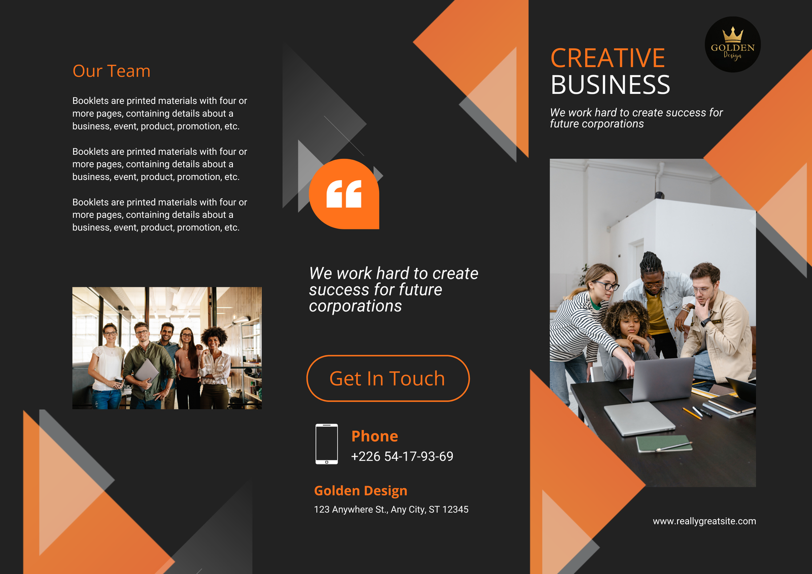 Creation graphique pour Dépliant Business : "Synergie Corporate" par Golden Design